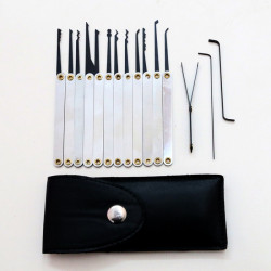 Juego de 10 ganzúas y 3 tensores con estuche